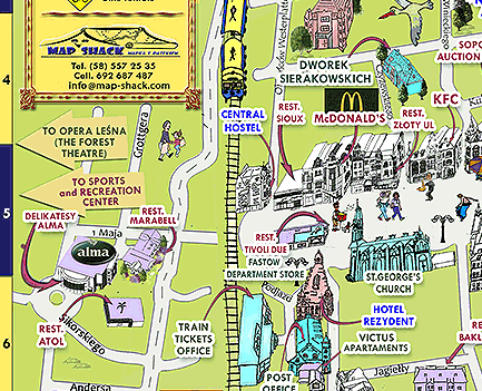 Map of Sopot, visit Sopot,places to see in Sopot