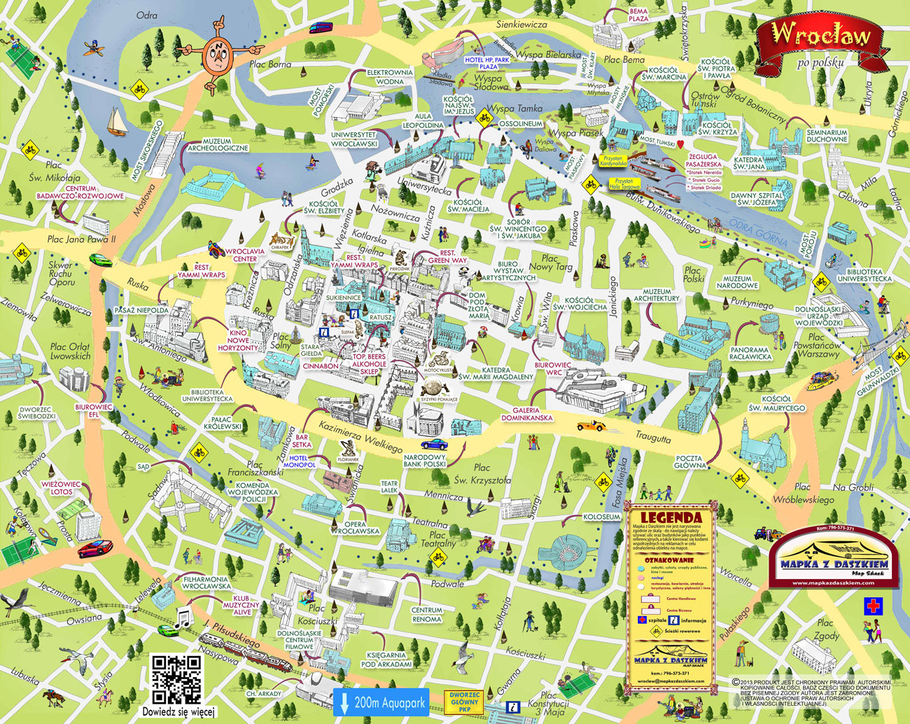 Poznaj Wroc aw Ilustrowana Mapka Z Daszkiem Ukazuje To Malownicze 
